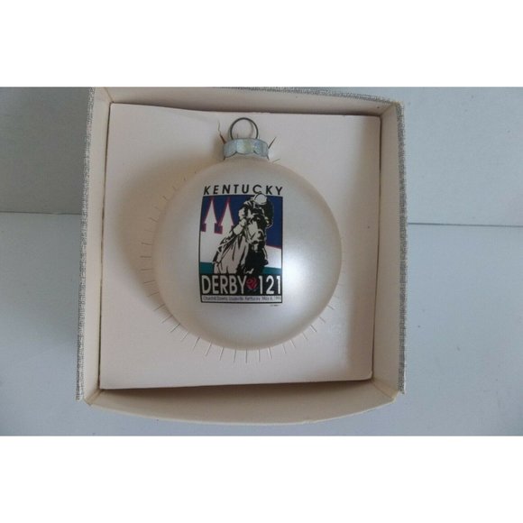 Vintage 1995 Kentucky Derby 121 Holiday Christmas Ornament Glass - Picture 1 of 2